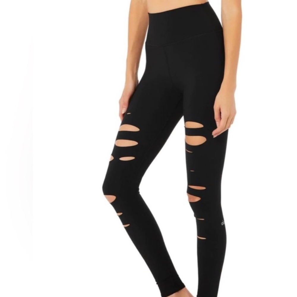 Alo Yoga Black High-Waisted Cutout Leggings